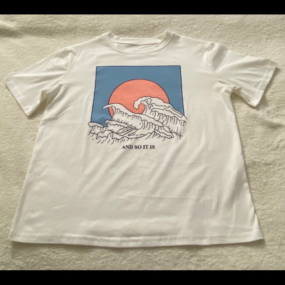 COPY - Wave and Slogan Graphic Tee